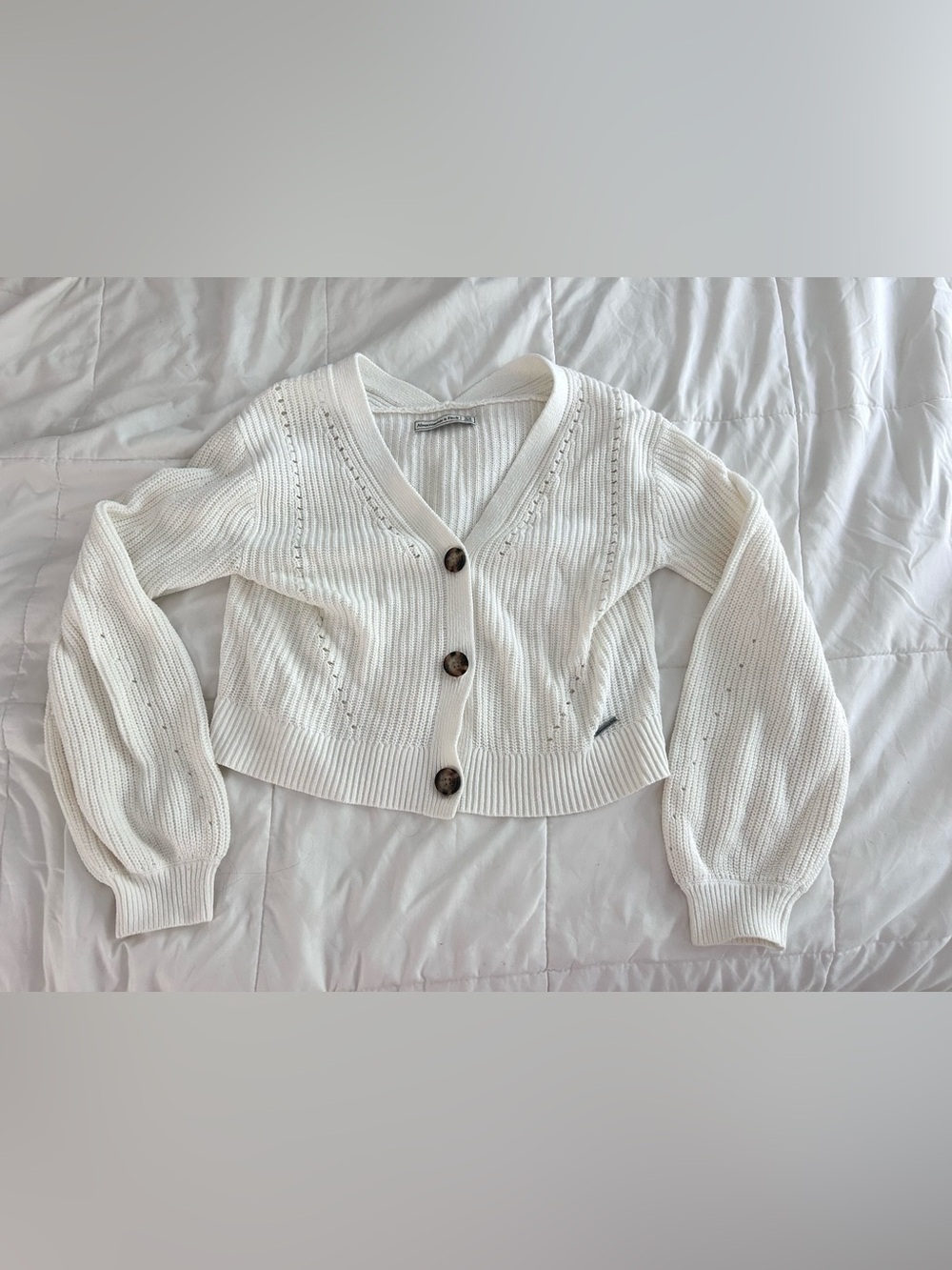 Abercrombie & Fitch Off White Cropped Cardigan XS